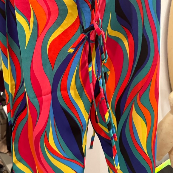 Superdown Revolve Tamera Multicolor Bra Top & Flare Pant set Retro Funky XS - Picture 5 of 5
